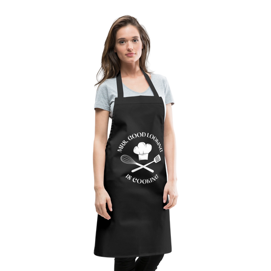 Mrs. Good Looking is cooking – Schürze für stilvolle Chefköchinnen - Schwarz